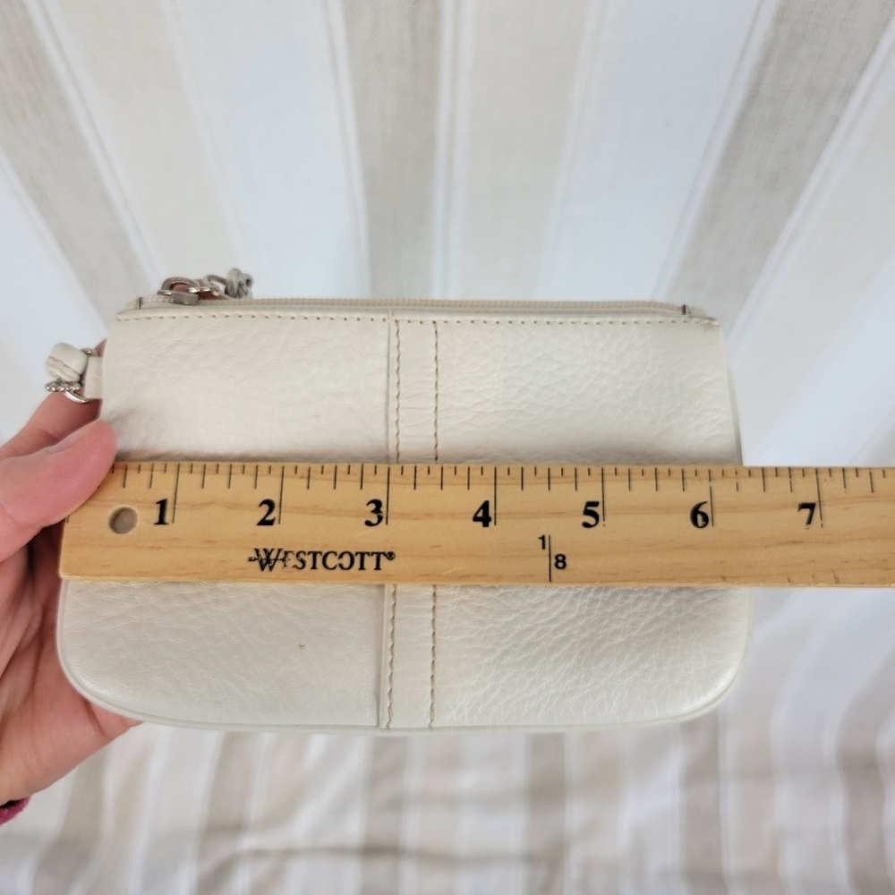 Coach Pebbled Leather Wristlet Wallet Cream Ivory - Picture 7 of 8